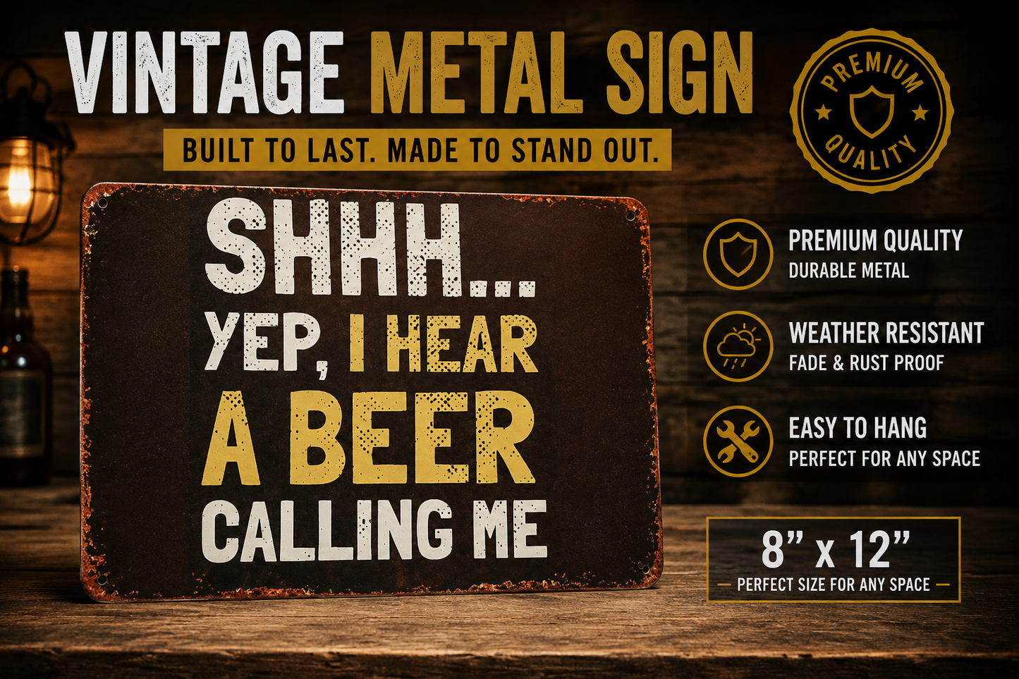 Funny SHHH…yep, I Hear A Beer Calling Me Man Cave Wall Decor