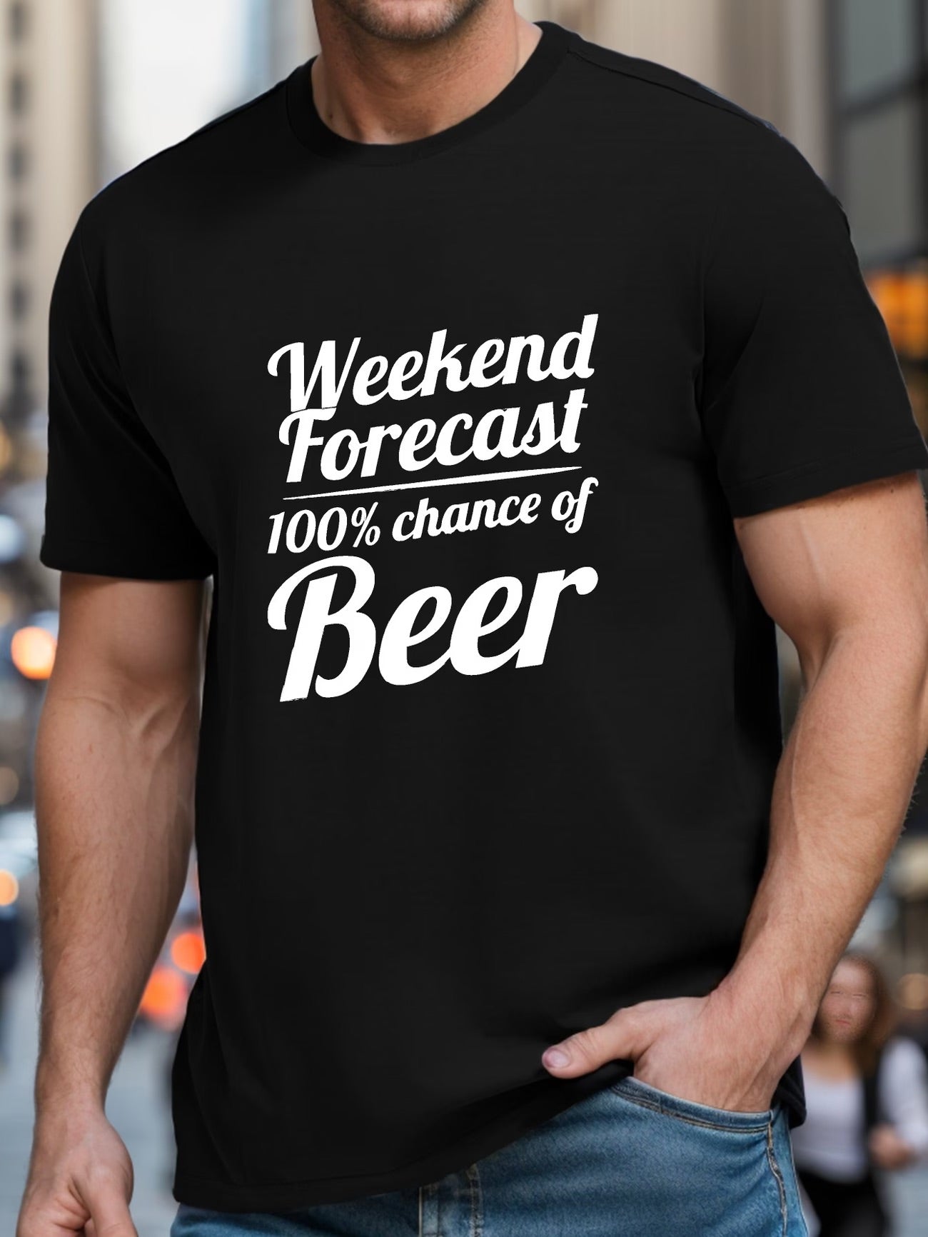 Weekend Forecast 100% Chance of Beer T shirt - Funny T