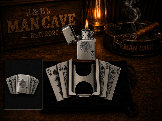 Royal Flush Ace of Spades Belt Buckle / Lighter