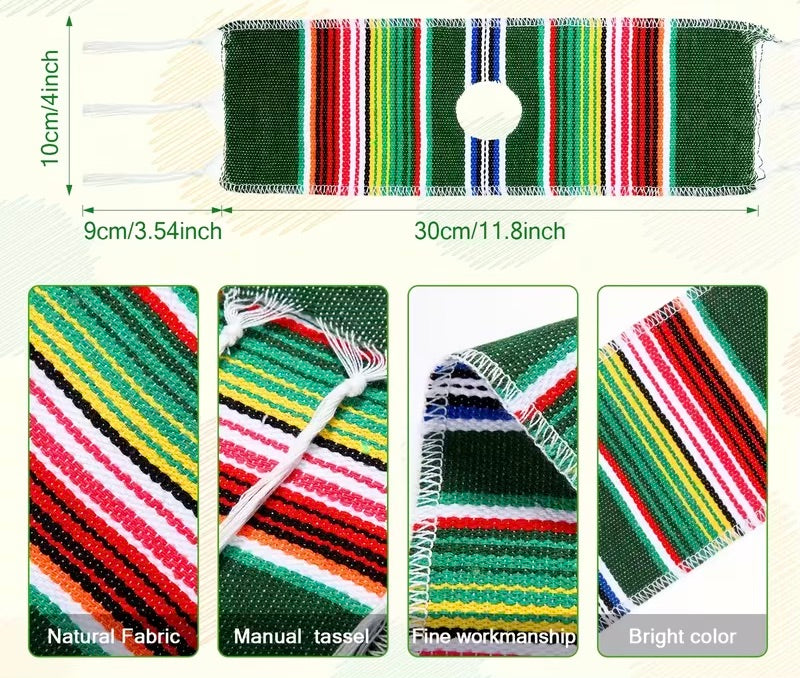Cinco De Mayo Beer Bottle Covers - Mexican Serape Ponchos
